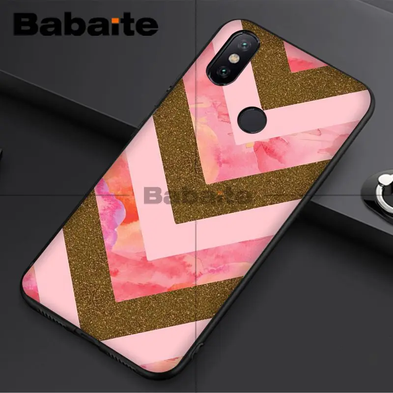 Fashion Geometric Splice Pattern Marble gold pink marble stone