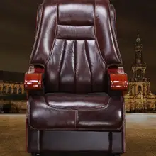 Из натуральной кожи роскошные кресло. Четвероногий компьютерный стул. Исправлена подлокотник кожа Art Офис chair.22