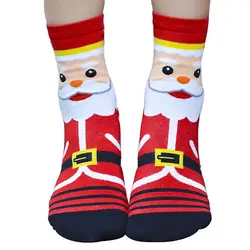 Рождество 3D Санта Клаус узор пол хлопковые носки держатели для подарков для женщин обувь для девочек