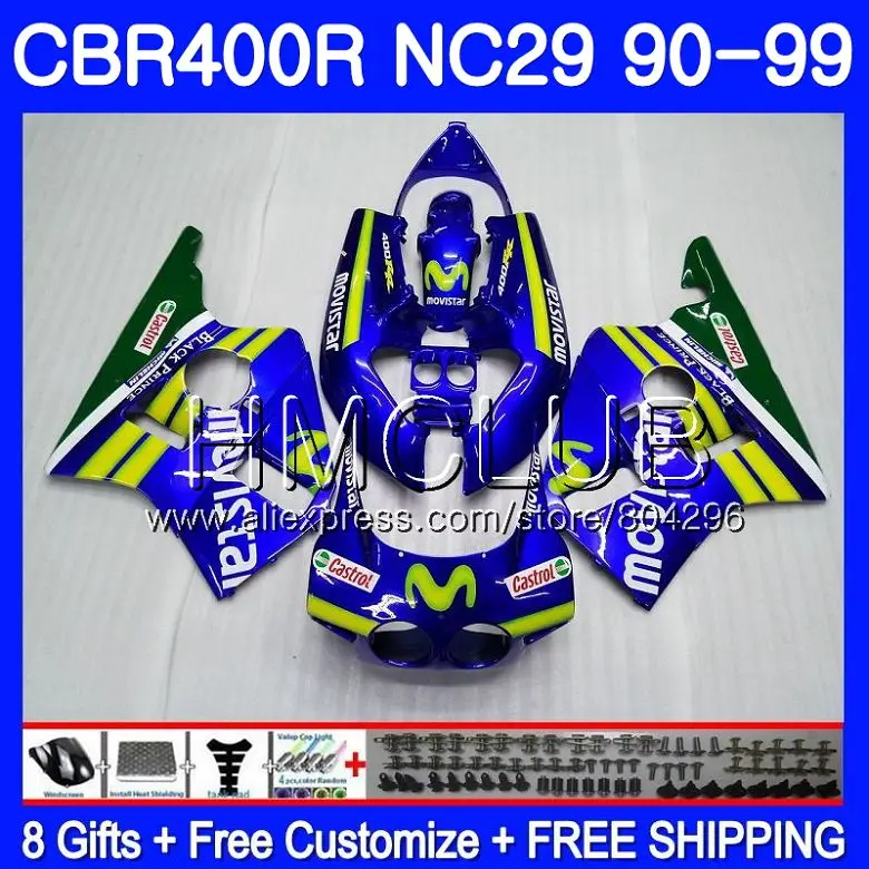 

NC29 For HONDA CBR 400RR 400 RR CBR400RR Movistar Blue 94 95 96 97 98 99 90HM.16 CBR400 RR 1994 1995 1996 1997 1998 1999 Fairing