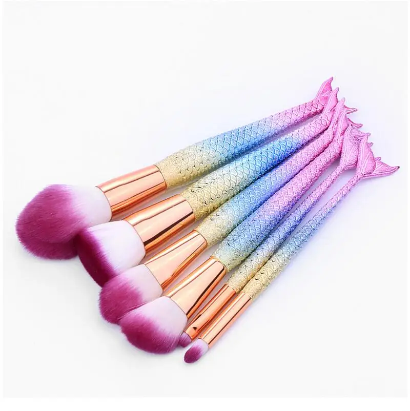 Mermaid Makeup Brush set Foundation Liquid Powder Eyeshadow Eyeliner