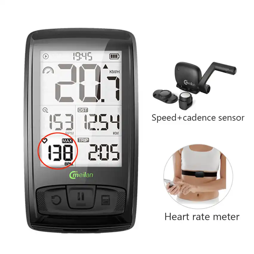 bike computer with cadence and heart rate monitor