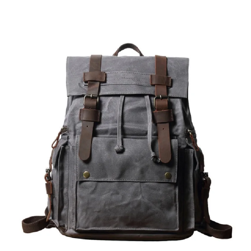 M289 Nieuwe Grote Capaciteit Canvas Lederen Rugzakken Vintage String Daypacks Retro Waterdichte Reizen Rugzakken Tieners Mochila M289 Nieuwe Grote Capaciteit Canvas Lederen Rugzakken Vintage String Daypacks Retro Waterdichte Reizen Rugzakken Tieners Mochila