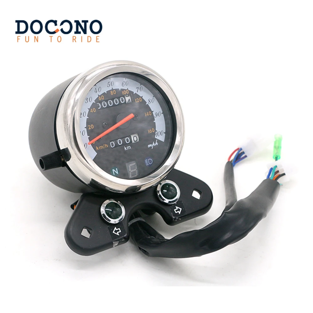 

Universal Motorcycle Speedometer Motorcycle Dual Odometer Speedometer Speedo Meter Gear Digital Display