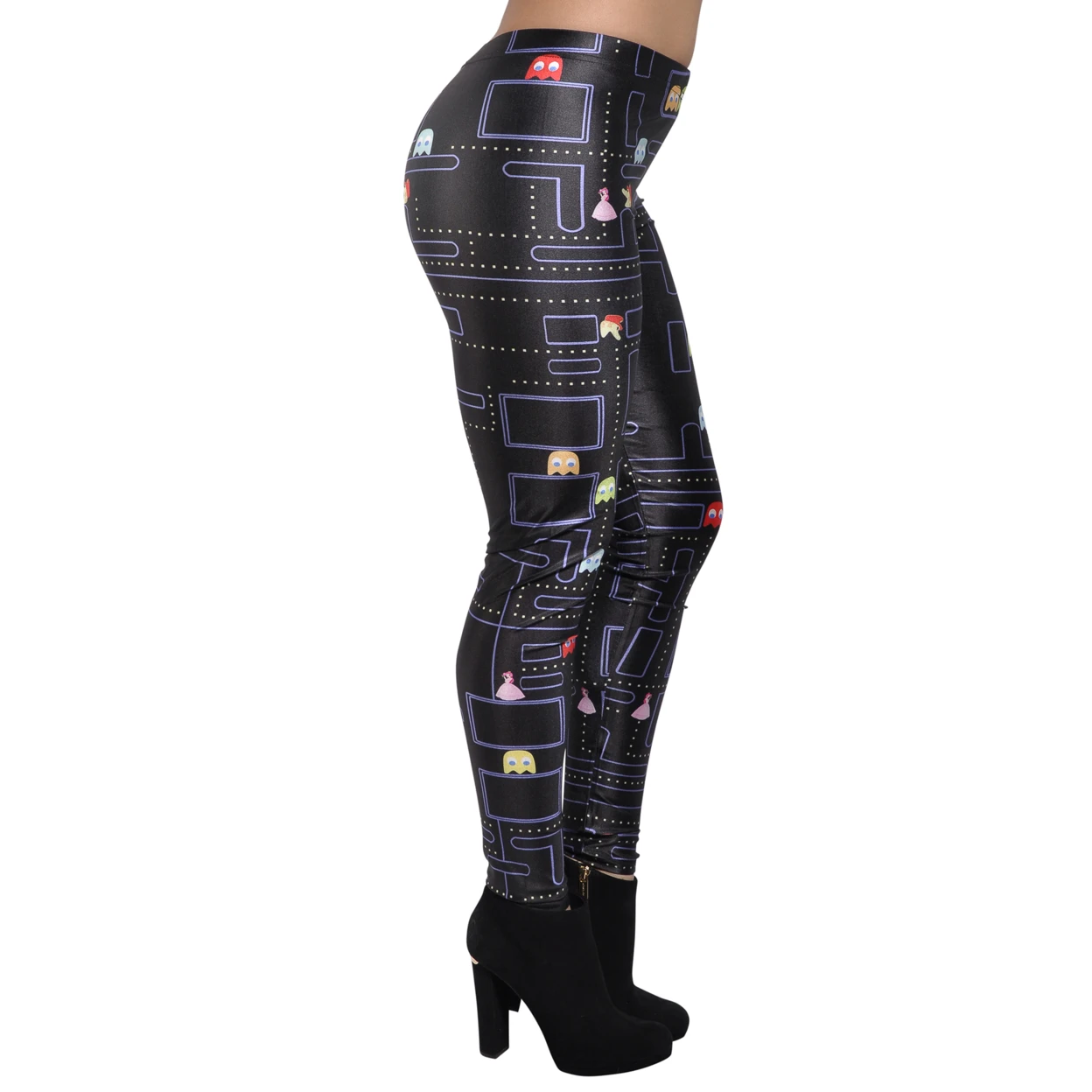 Women's Pacman Leggings Large Black (1)