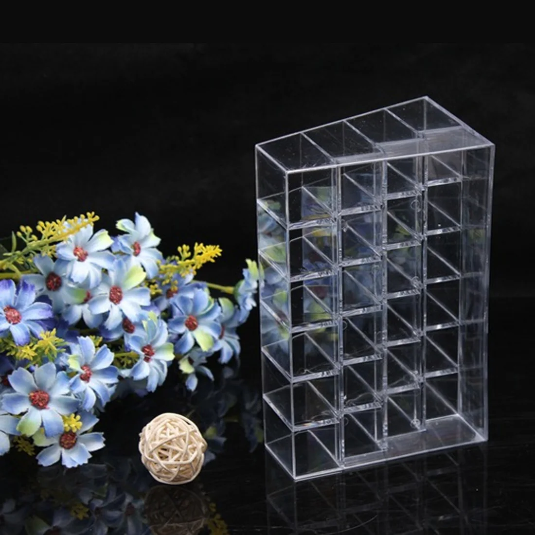 24 Lipstick Holder Display Stand Clear Acrylic Cosmetic Organizer