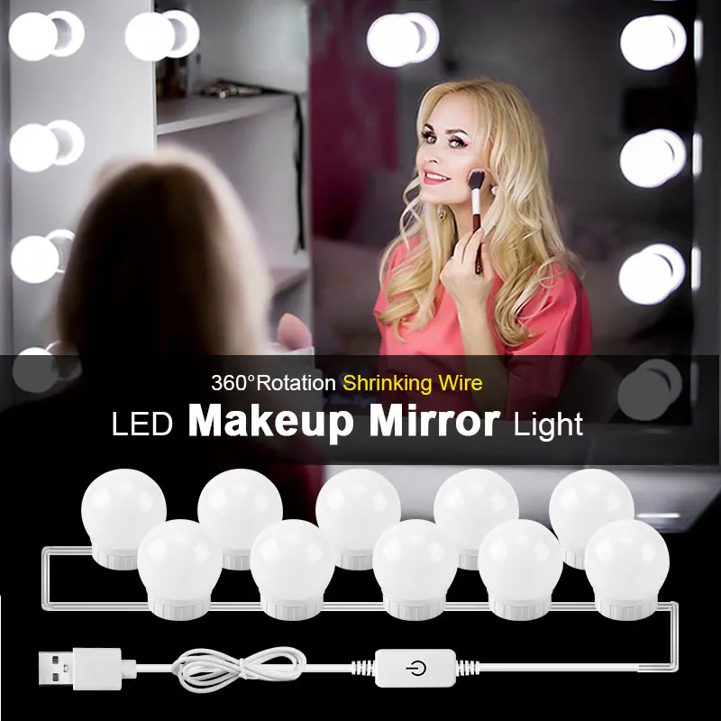 Hollywood Style LED Vanity Mirror Lights Kit with Dimmable Light Bulbs Lighting Fixture Strip For Makeup Mirror Vanity Table Set
Hollywood Style LED Vanity Mirror Lights Kit with Dimmable Light Bulbs Lighting Fixture Strip For Makeup Mirror Vanity Table Set