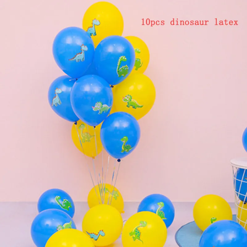Динозавр номер фольга конфетти для воздушного шара латексные шары для мальчиков день рождения динозавры вечерние украшения мир Юрского периода джунгли вечерние украшения - Цвет: 10pcs mix Latex