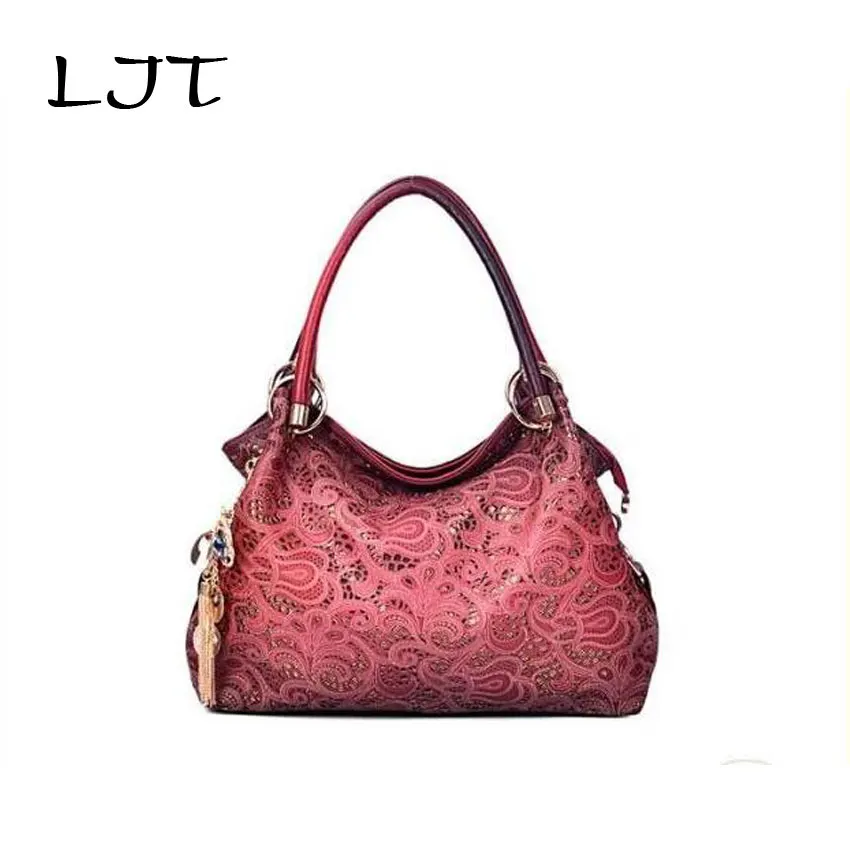 LJT Europe Trendy Shoulder Bag Hollow Out Luxury Handbags Women Bags