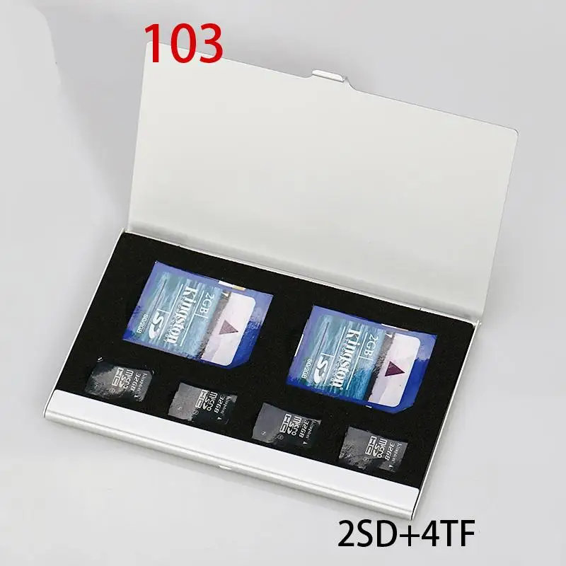 Серебряный однослойный алюминиевый 2 SD+ 3TF Micro SD Держатель для карт, контактный ящик для хранения, чехол, держатель для карт памяти, чехол, защита, высокое качество - Цвет: 103