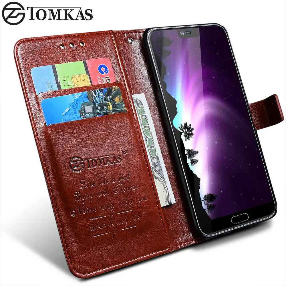 Чехол бумажник Tomkas для huawei Honor 10 кожаный чехол из искусственной кожи в стиле ретро