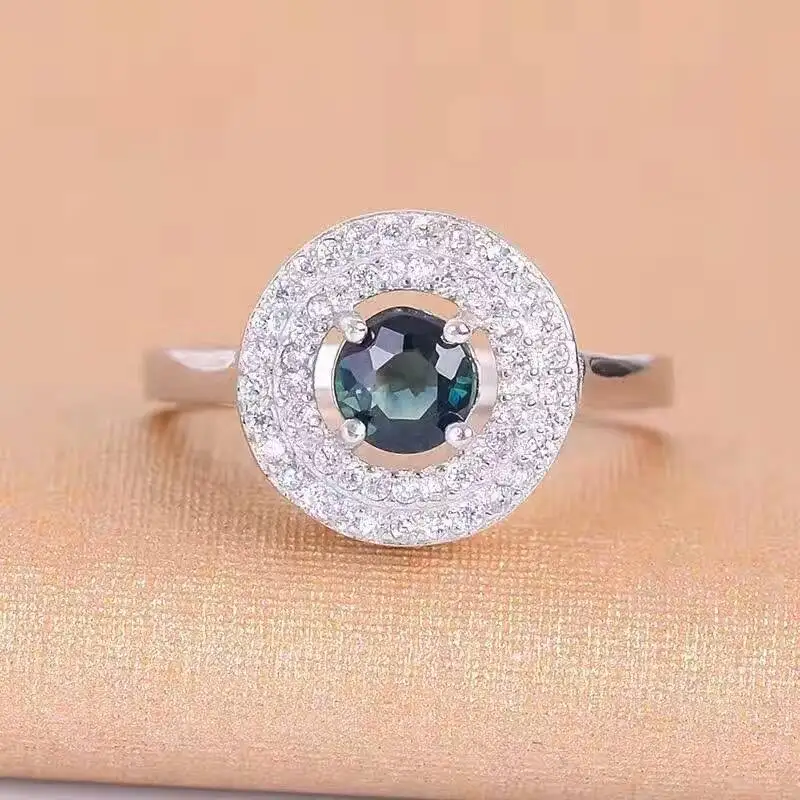 Vintage silver sapphire ring 5mm natural sapphire gemstone silver ring solid 925 silver sapphire ring romantic jewelry for woman - Image 4