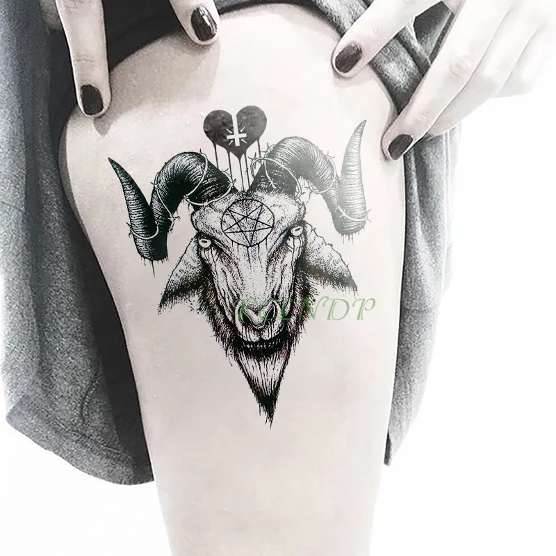 Водостойкая временная татуировка наклейка козья овечья голова поддельные тату флэш-тату наклейка s рука назад для девушек женщин мужчин