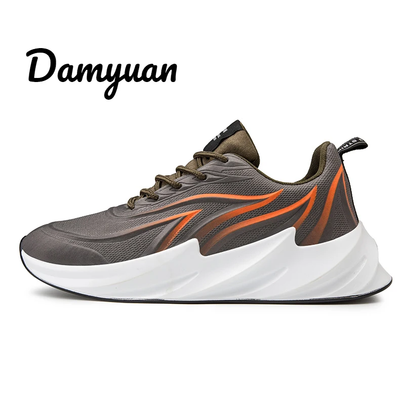 Damyuan/Новинка года; модная классическая обувь; мужские удобные дышащие легкие беговые туфли из сетчатой ткани - Цвет: Армейский зеленый