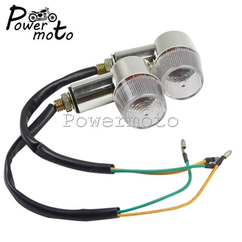 

12V Motorcycle Chrome Turn Signals Indicator Light 10mm Mounting Bolt Thread Steering Lamp For Honda Suzuki Yamaha Kawasaki