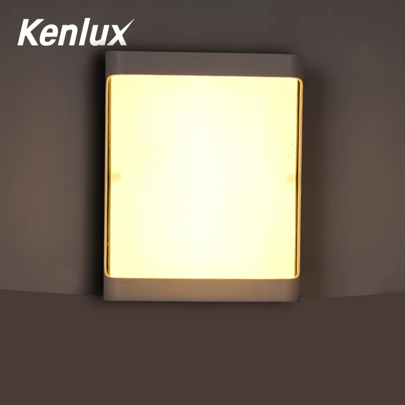 Online Kenlux 18W plástico impermeable al aire libre Led iluminación de pared porche interior LED lámpara de pared ahorro de energía WW WH jardín exterior Luz