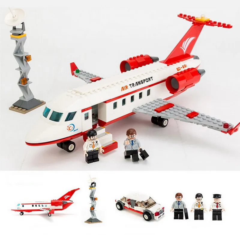 GUDI 8911 City Airport VIP Private Jet Plane Figure Blocks Educational