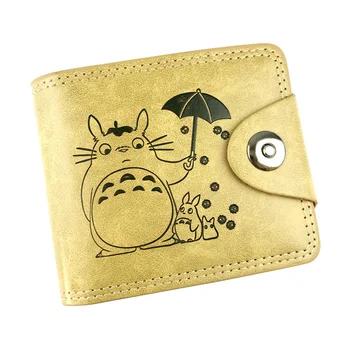 

Gifts Kids Boy Girl Short Wallets carteira Cute Cartoon Anime Totoro Embossing LOGO Purse Leather Wallet with Zipper Coin Bags