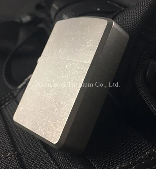 Titanium TC4 Oil / Butane Lighter Sleeve Case Heavy Armor / Light Armor / Convention Shell Brushed Stonewashed Flamed Finishing 5
