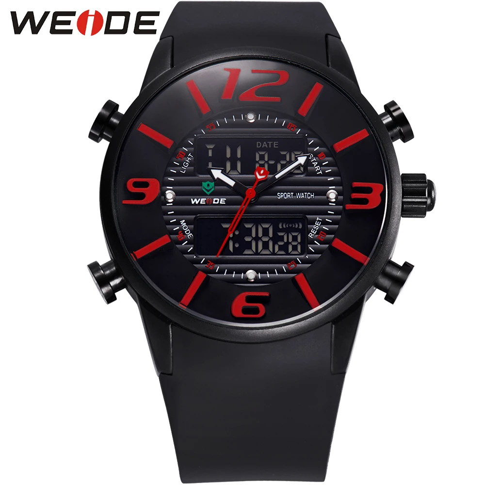 

WEIDE New Arrival Men's Sports Watch Waterproof Dress Analog Digital Back Light Display Quartz Movement Military Watches for Men