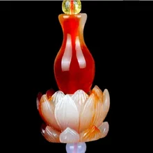 Автомобильная подвеска в виде цветка лотоса, агата, зеркало заднего вида, Очаровательная отделка, модный подарок, висячие украшения, благословленные символизирующие спокойствие, здоровье автомобиля