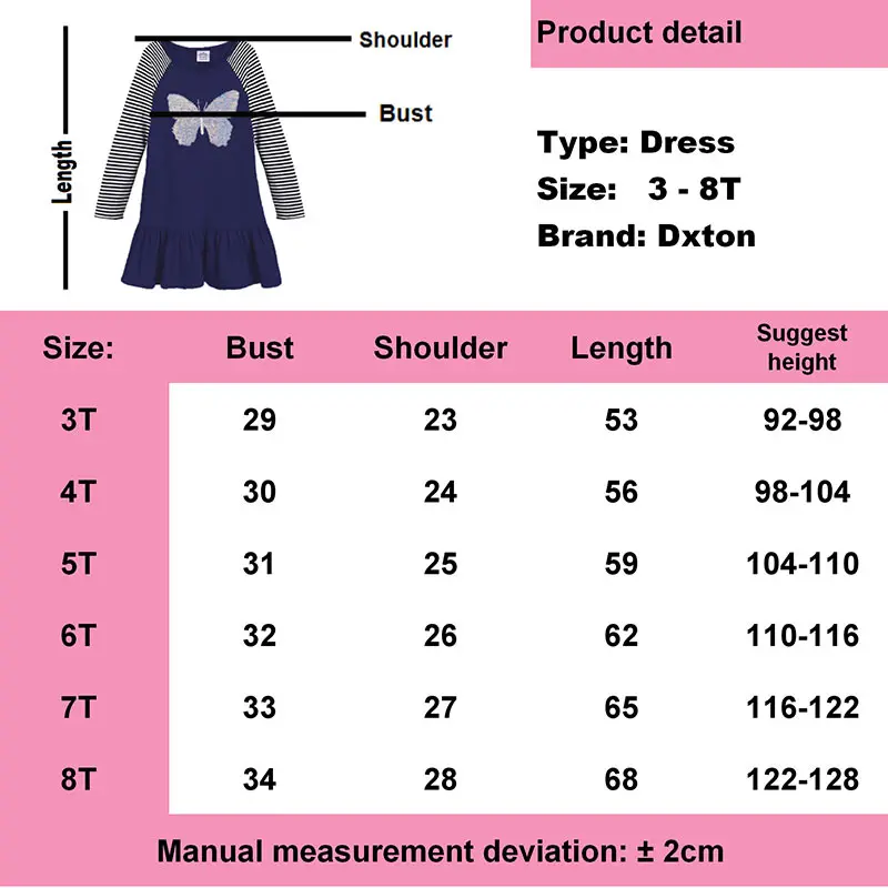 DXTON/Детское платье принцессы; зимнее платье для маленьких девочек; хлопковая детская одежда с блестками и бабочками; детское платье в стиле пэчворк для девочек
