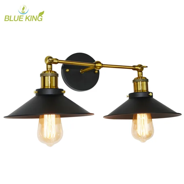 Us 35 91 55 Off Vintage Loft Metal Double Heads Wall Light Retro Lamp Country Style Lighting Fixtures For Home Decor In Lamps From Lights Us 35 91 55 Off Vintage Loft Metal Double Heads Wall Light Retro Lamp Country Style Lighting Fixtures For Home Decor In Lamps From Lights