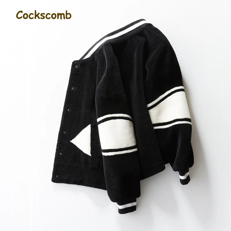 Cockscomb/2018 осеннее новое пальто в бейсбольном стиле утолщенное теплое из овчины