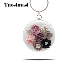 Новое поступление европейских и американских Стиль Для женщин Цветочный Вечерние сумки Новинка весны Пром Клатчи Свадебные Кошельки Цепи Сумки(c948