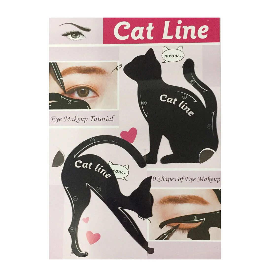 

Eye Makeup 2pcs/set Cat Line Stencils Eyeliner Eyeshadow Plastic Template Kit Eyebrow Model Fuctional Design Cosmetic Tool