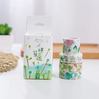 

(4 roll/lot)Green Grass Washi Tape DIY Decorative Scrapbook Masking Tape Office Adhesive Tape Stationery School Supplies