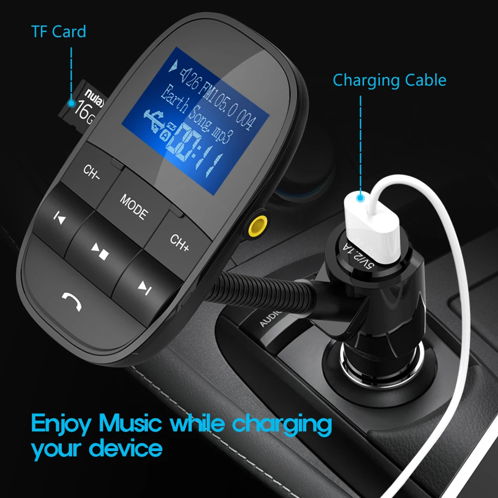 Nulaxy KM20 FM передатчик Bluetooth fm модулятор Hands Free Car Kit MP3 плееры с USB Автомобильное