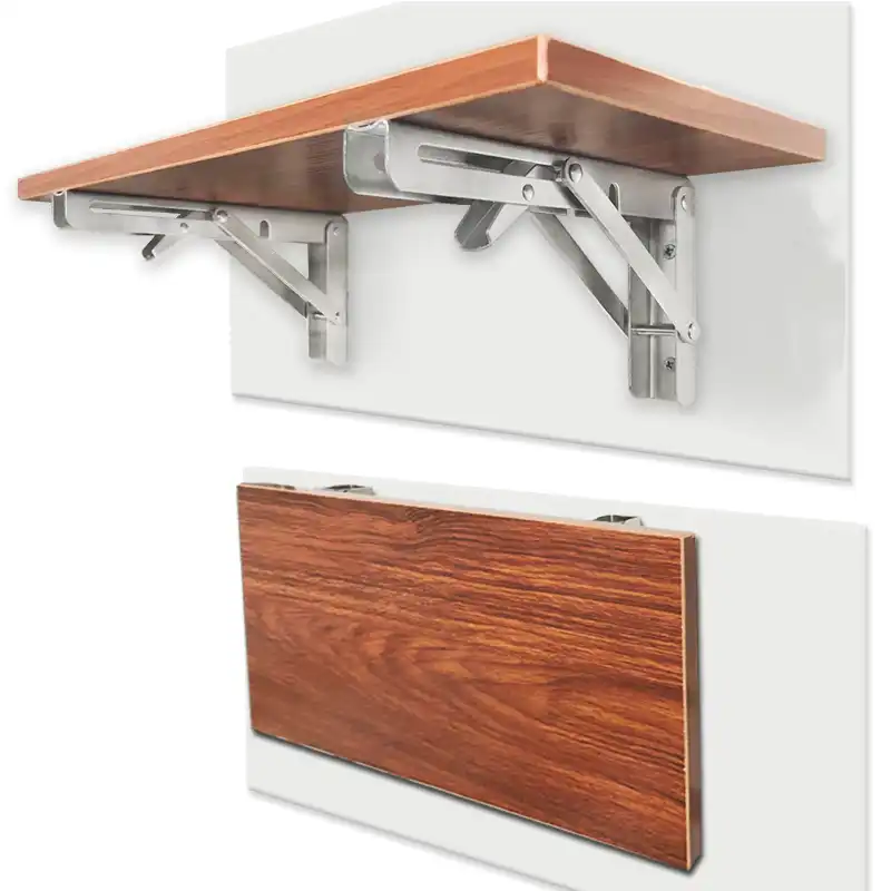 2 Pack 8 20Inch White Triangle Folding Angle Bracket Adjustable Wall Mounted Durable Bearing