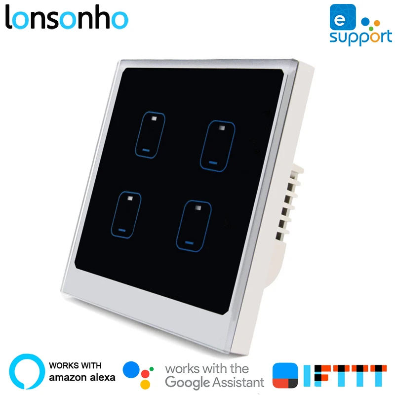 

Lonsonho Smart Wifi Switch eWeLink EU UK 1 2 3 4 Gang Works With Alexa Google Home Mini Assistant Smart Home Automation