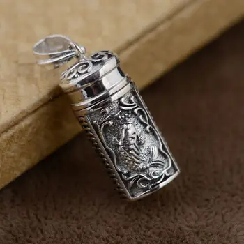 

Thai silver S925 silver pendant box wholesale gawu antique crafts lovers can open Cross Pendant