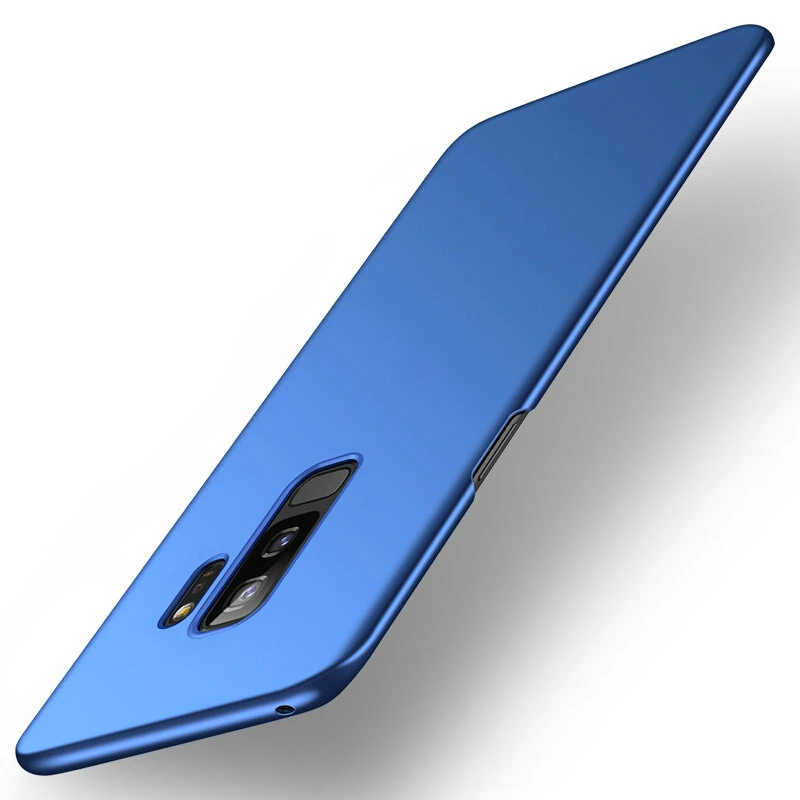 Тонкие Матовые чехлы для samsung A750 A6 A8 плюс J4 J6 J8 Galaxy Note9 S9 S8 плюс Note8 крышка из твердого поликарбоната полный Чехол-сумочка для телефона - Цвет: Blue