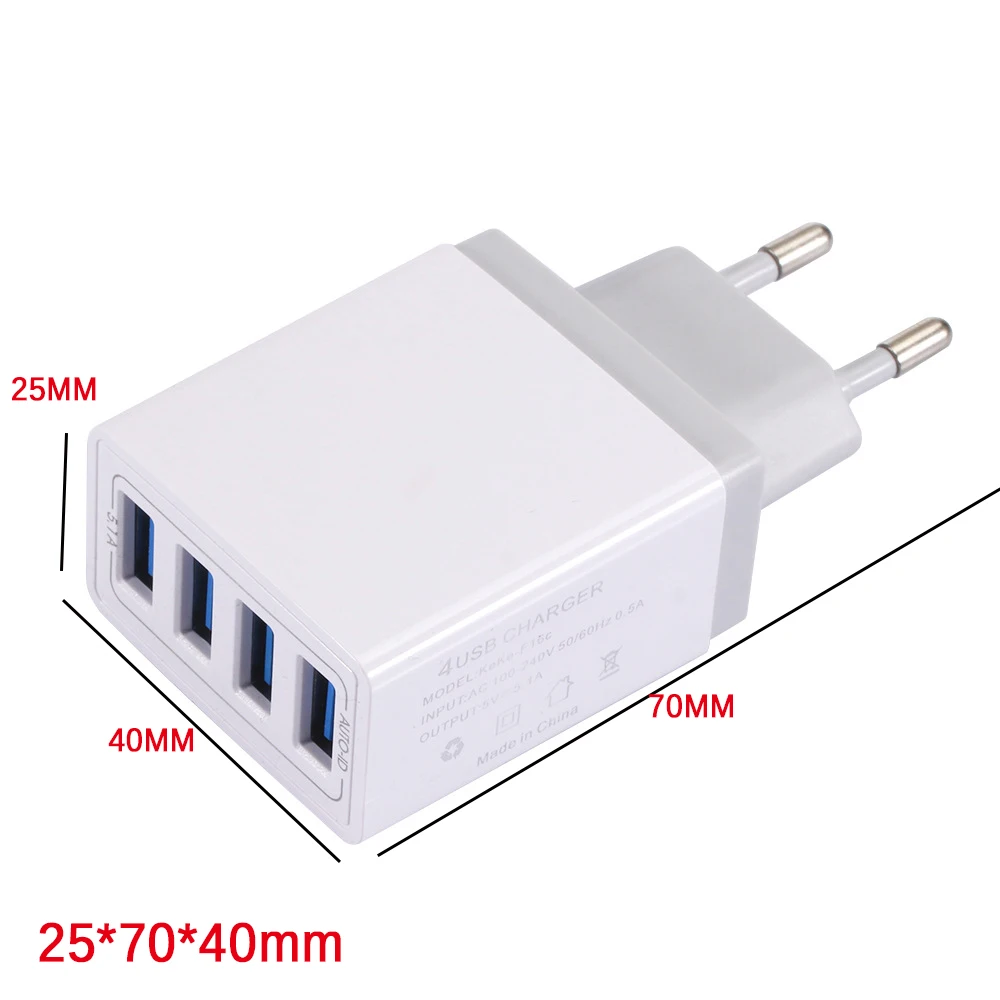 العالمي 4USB السفر الهاتف المحمول شاحن القياسية 5 V 5.1A الذكية شحن رئيس هاتف ذكي USB شاحن سريع