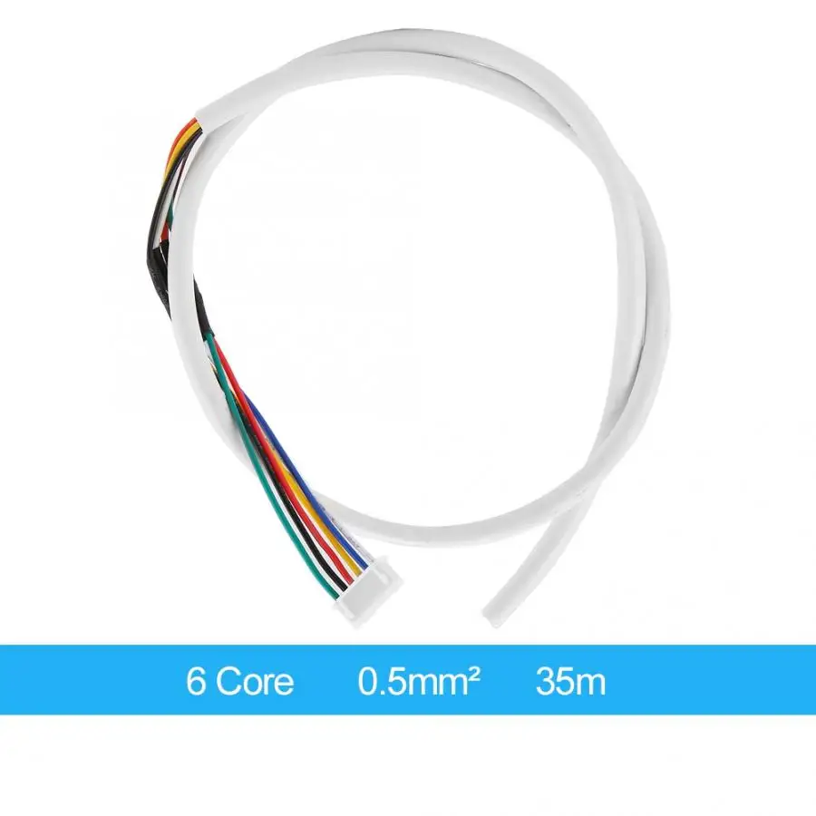 

6 Core 35m Round White Flexible Copper Cable for Video Door Phone Intercom System