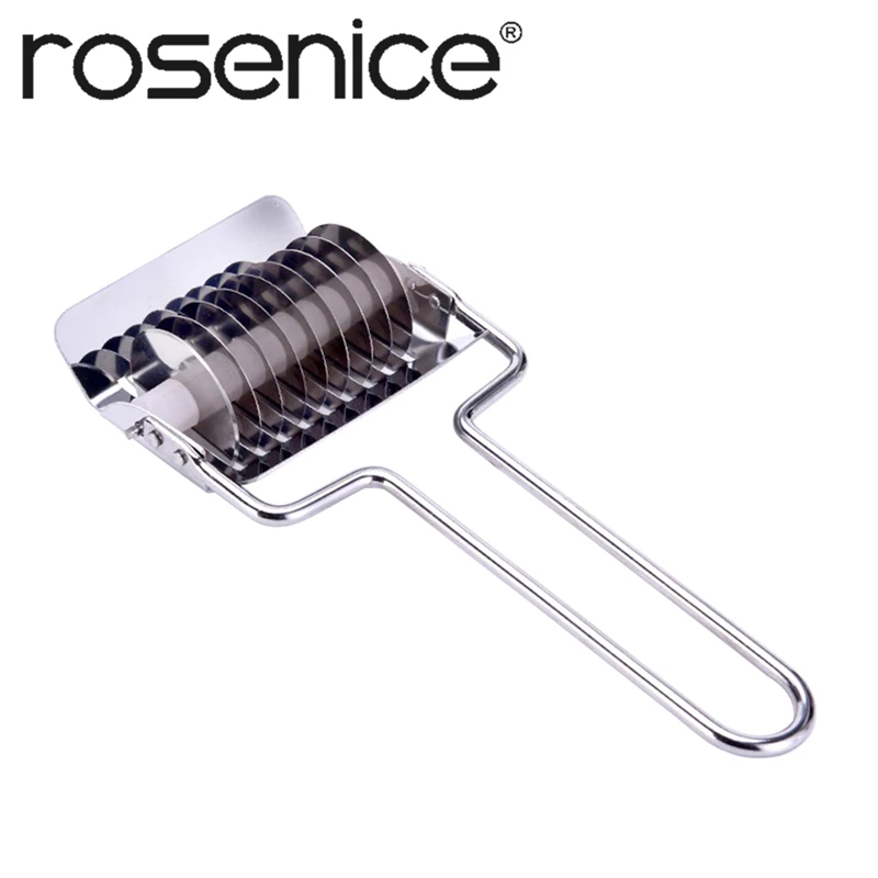

ROSENICE Manual Stainless Steel Noodle Roller Garlic Green Onion Dough Cutter Pasta Spaghetti Maker