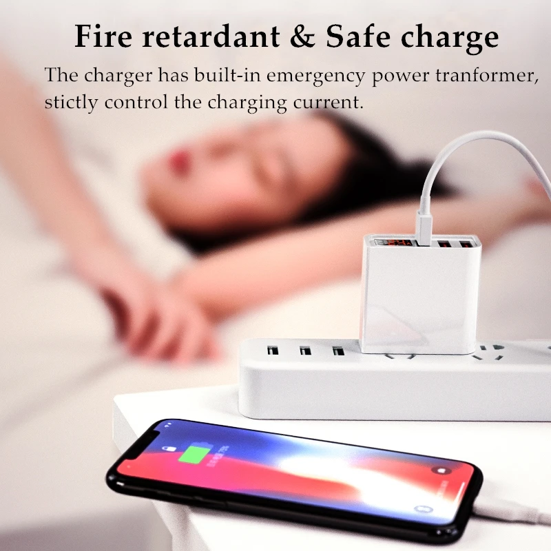 GUSGU 3 منفذ USB الهاتف المحمول شاحن LED عرض 3.4A العالمي سريع شحن المحمول جدار شاحن ل فون سامسونج لنا المكونات