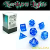 Bescon Super Glow in the Dark Nebula Glitter Polyhedral Dice Set NORTHERN LIGHT, Luminous RPG Dice Set, Glowing Novelty DND Dice 2