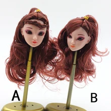 1Pcs Fashion Cute Doll 3D Head Brown Curly Hair DIY Accessories For Barbie Doll Best Girl