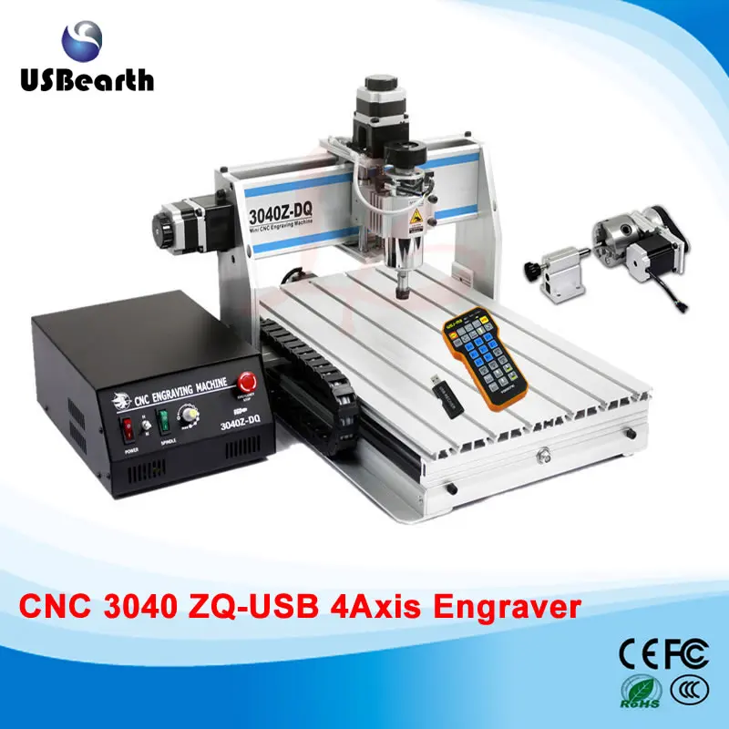 

3040Z-DQ USB 4 axis 300W mini CNC engraving machine with mach3 remote controller