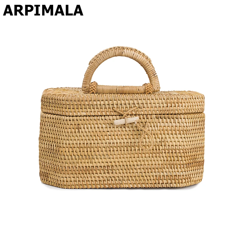 ARPIMALA Vietnam Style Straw Bags Vintage Designer Beach Bag for Women