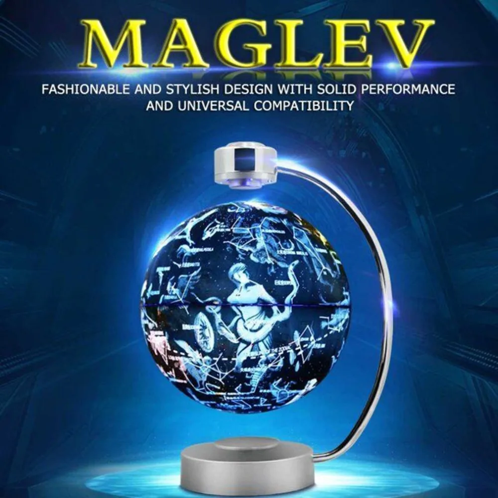

8 Inch Magnetic Levitation Globe With LED Light Electronic Floating Globe Home Bedroom Study Room Decoration US EU UK AU Plug