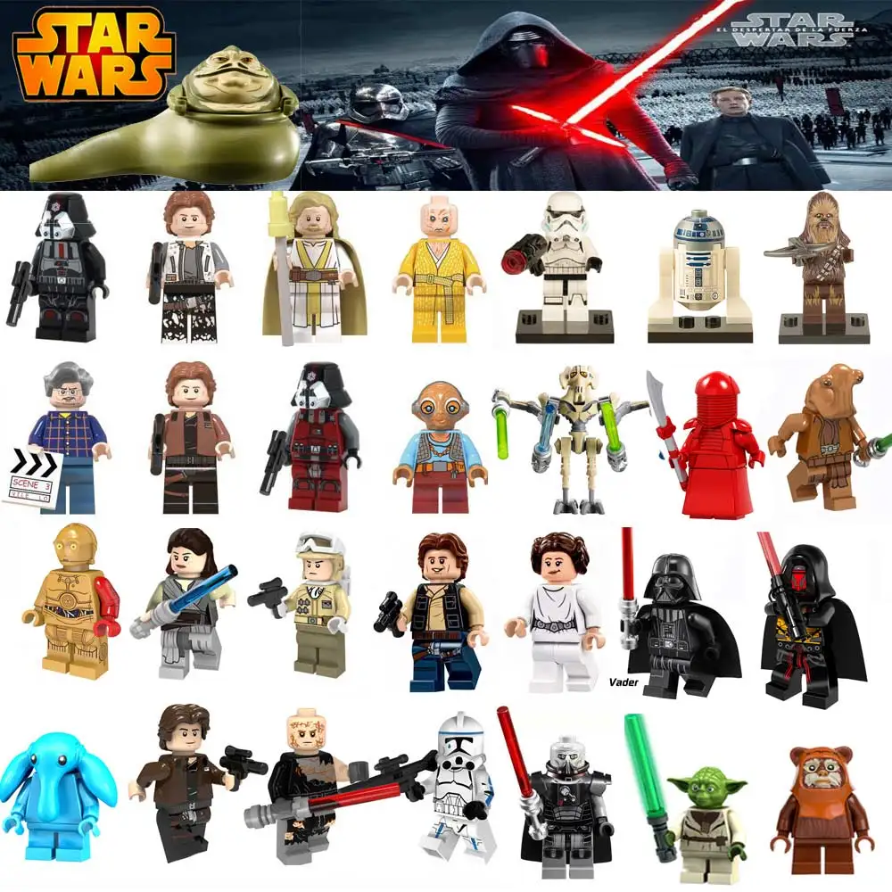 

Legoing Star Wars Darth Vader Luke Anakin Han Solo Leia Yoda Ewok Padme Amidala StarWars Figures Building Block Toy for children