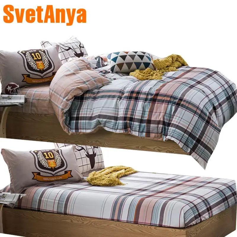 

Svetanya Cotton fitted Sheet Bedding Sets twin single Queen King size Bed Linens (Duvet Cover+ fitted Sheet +Pillowcase)