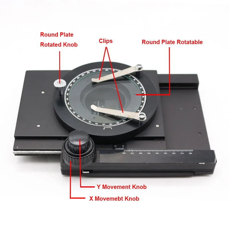 X-Y-Z Fine-tuning Working Stage Rotatable Microscope Universal Platform with Scale X-Y-Z Movement Stage for PCB Inspection
