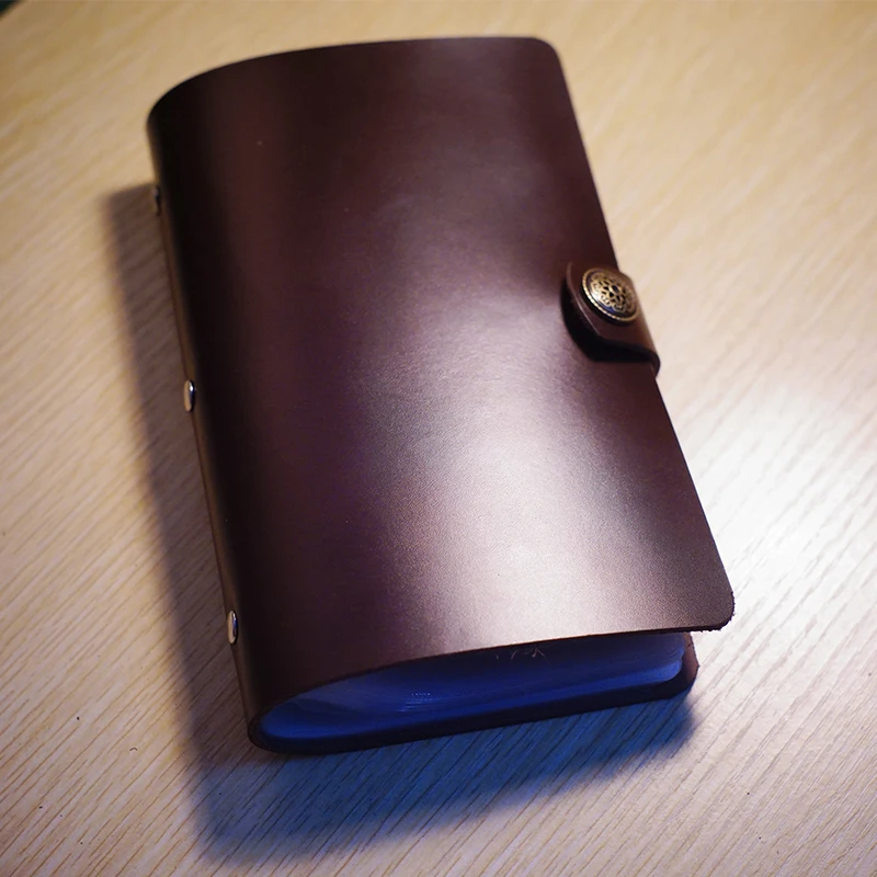 Genuine Leather Cover Pure Handmade Card Holder DIY Business ID Name Credit 60pcs Case Can Free