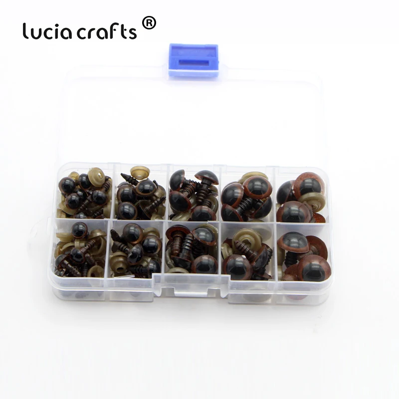 Lucia crafts 1 коробка(42 пары) 8-16 мм коричневые пластиковые защитные глаза для DIY мягкая игрушка глаза кукла животные кукольные ремесла K1001